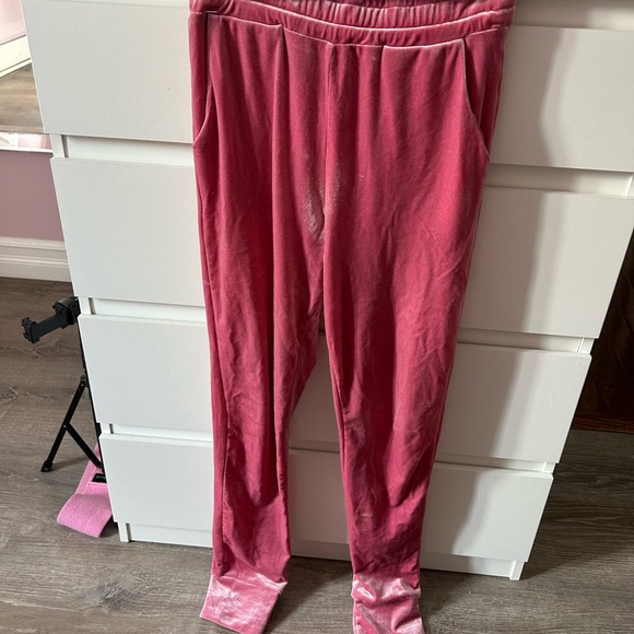 💖Pink velour zip up hoodie & pants set✨ - Picture 5 of 7